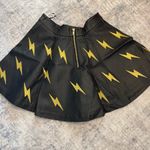 Forever 21  embroidered lightning bolts ⚡️⚡️pleather mini skirt SZ MEDIUM Photo 3