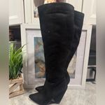 Bamboo  black high-heeled boots with a block heel, size 8, with a zipper. Photo 3