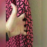 Kaari Blue Pink & Black Geometric Jacquard Sleeveless Fit & Flare Dress Punk 12 Photo 2