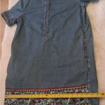 denim dress with floral‎ embroidery size. L Blue Size L Photo 6