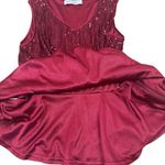 Grace Karin Red Sequin Peplum Sleeveless Blouse Top Size Small Holiday Party Photo 6
