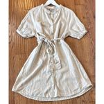 Nanette Lepore  linen blend beige shirt dress 6 Photo 8