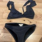 Michael Kors  ruffle top full coverage bikini! Dark grey! Size Small! Photo 0