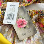 Lila Rose Lily Rose Romper Womens XS Yellow Floral Short Sleeve Cross Back Pockets Cottage Photo 5