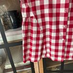 Tuckernuck  Pomander Place Apple Red Gingham Scarlett Button Down blouse top long Photo 11