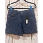 Nasty Gal  Collection Quilted Denim Shorts Dark Blue High Waisted Women's Size 8 Photo 1