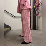 ASOS NWOT pink sequin glitter wide leg pants Photo 7
