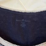 Brandy Melville  Navy Blue Ribbed Floral Lace Top Photo 2