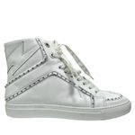 Zadig & Voltaire High Flash Studded Leather High Top Sneaker White Size 40 Photo 2