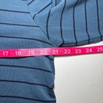 Garnet Hill  Slate‎ Blue Navy Striped Tunic XL Hankerchief Hem Boho Popover Photo 4