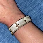 Gold Plated Flat Rectangular Link Bracelet Gold Photo 10
