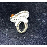 Betsey Johnson  Statement Ring Flower Rhinestone Heart Pearl Enamel Photo 1