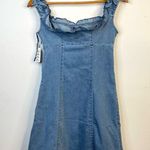 Urban Outfitters Nayda Denim Ruffle Lace up Stretch Mini Dress womens XS new Photo 9