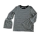 Lucky Brand  soft Black and Gray Striped Sweater bell sleeve sz s/sp Photo 8