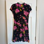 Free People Womens 1667 Black Floral Lace Trim Short Sleeve Dress, Size 8 Photo 7