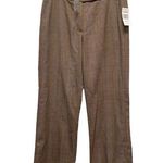 Ninety Women’s Sz 4 Brown Fall Plaid Houndstooth Straight Leg Trousers Pants Photo 0