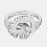 Christian Dior Dior CD Lock Ring Silver-Finish Metal and Silver-Tone Crystals size M Photo 2