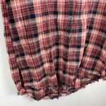 Free People Eight Days a Week Shirt Dress Women's M Red Black Plaid Button-Front Photo 4