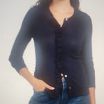 Goldie  Navy Blue Cardigan with Ruffle Detail Size XS New Without Tags Photo 0