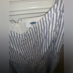 Old Navy Set Blue Stripe Sleeveless Fit & Flare Dress w/ blue cardigan Photo 6