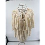 See By Chloe  yellow Floral Print blouse Silk Blend Short Sleeve Boho Size 42 Photo 13