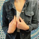 Black Cropped Denim Jacket Photo 0