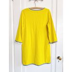 Boden • Kasia Jersey Tunic mini dress cover up yellow blue pompoms beach Size 8 Photo 9