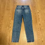 SheIn  Tapered Leg Denim Jeans Women's Medium Blue Whisker High Rise Distressed Photo 7