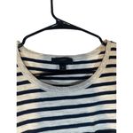 J.Crew  Black White Striped Short Sleeve Metallic Trim T-Shirt Women Sz S Photo 3