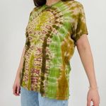 vtg 70s style tie dye hippie gardencore oversized distressed tee size S Green Photo 6