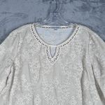 John Mark Shirt Womens Medium Cream Ivory‎ Eyelet Lace Fairy Bohemin Peasant Photo 3
