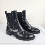 ZARA  Trafulac Studded Combat Moto Ankle Boots Black Slip On Size EU39/US 8.5 Photo 0