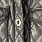 Maje  Black Faux Leather Look Quilted Shacket Jacket size large Photo 3