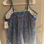 Floral Blue Women's Tankini Size 20W Photo 1