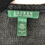 Ralph Lauren Cardigan Sweater Open Front 3/4 Sleeve Asymmetric Linen Black S Photo 2