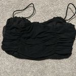 Cute black scrunched crop top Size M Photo 1