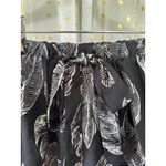 Luz Junior's All Over Feathers Faux Wrap Flutter Front Tie Pull On Shorts Black Photo 4