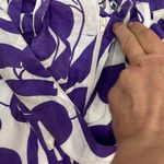 ZARA Basic Purple & White Print Above the Knee Zip Front Skirt with Tie Belt XS Photo 3