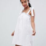 ASOS White Shift Dress With Bow Straps Photo 0