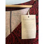 Garnet Hill NWT Red Black Leaf Print Long Sleeve V Neck Button Midi Dress Medium Photo 1