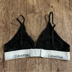 Calvin Klein  Black Velvet Triangle Bralette Size Medium Photo 2