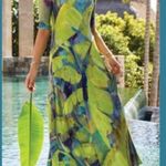 Soft Surroundings Saunterre Maxi Dress Stretch Tropical Stretch Sz Medium Women Photo 1