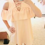 Boutique Lace up cold shoulder ruffle dress Photo 2