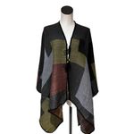 Andrew Marc NWT MARC NEW YORK  COLOR BLOCK PONCHO SHAWL  TASSEL ONE SIZE Photo 3