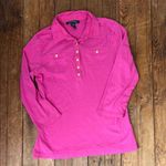 Ralph Lauren Women’s vintage 90s Pink 3/4 Sleeve  Polo Shirt size medium Photo 0