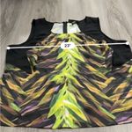 Lane Bryant Green & Black Feather Leaf Print Sleeveless Top Size 22 Photo 5