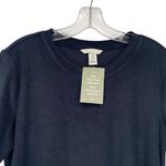 H&M  Women’s Dark Blue Terry T-Shirt Dress New Photo 1