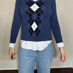 Tommy Hilfiger  Women's Cotton Argyle-Print Layered-Look Sweater Size Small Photo 1