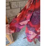 Maggie Barnes Women's Red Purple Paisley Button Down Blouse Top 32W Plus Photo 2