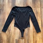 PINK - Victoria's Secret Black Long Sleeve Thong Bodysuit Photo 5